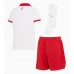 Camisa de Futebol Polónia Equipamento Principal Infantil Europeu 2024 Manga Curta (+ Calças curtas)